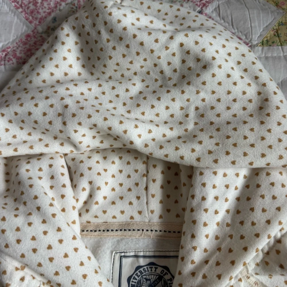 HTF Vintage Victoria's Secret PINK “Pink Says Love” Gold Heart Hoodie - Picture 3 of 5